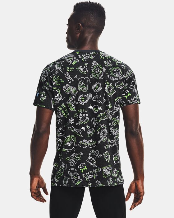 Men's UA Run Your Face Off Print Short Sleeve image number 1