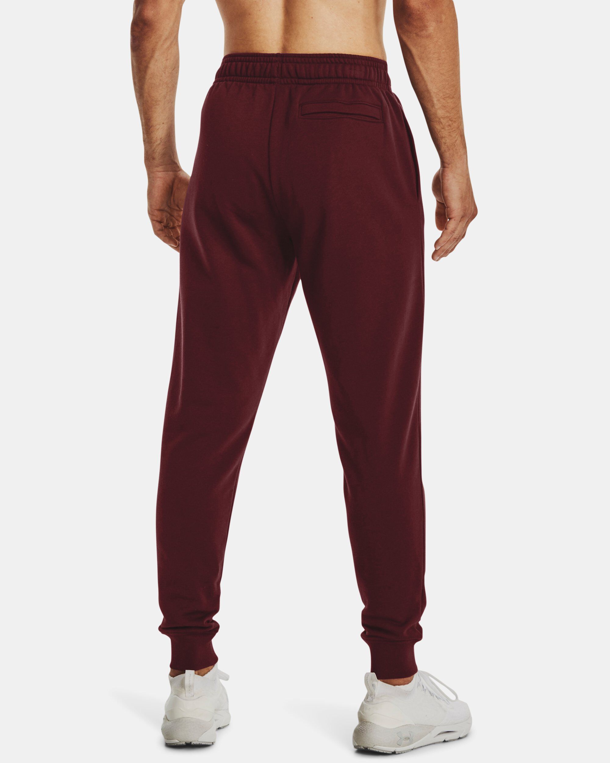 Red under online armour joggers
