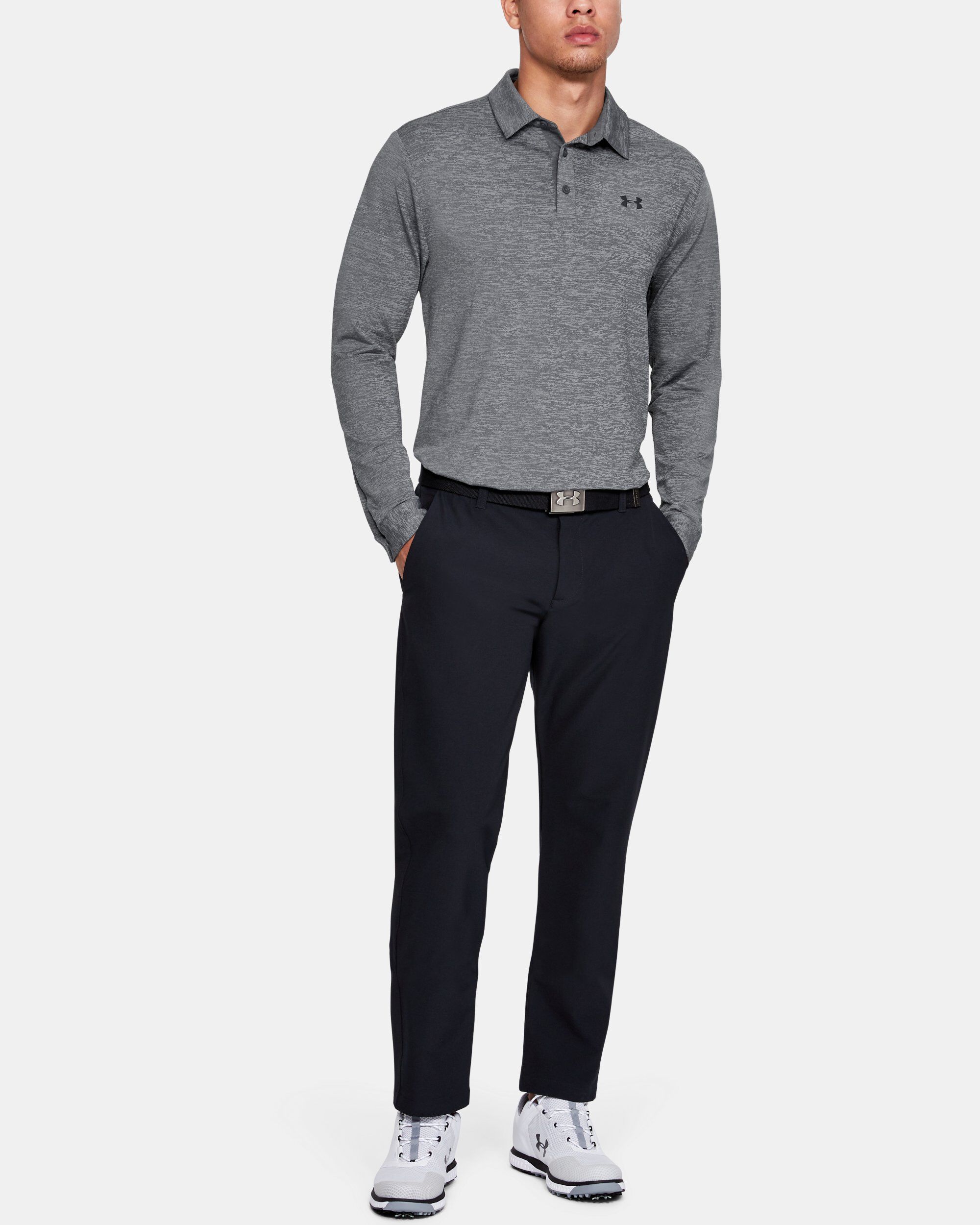 Under Armour Men s UA Playoff 2.0 Long Sleeve Polo Grey in KSA