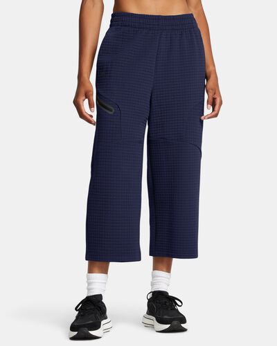Women's UA Unstoppable Fleece Grid Wide Leg Crop Pants