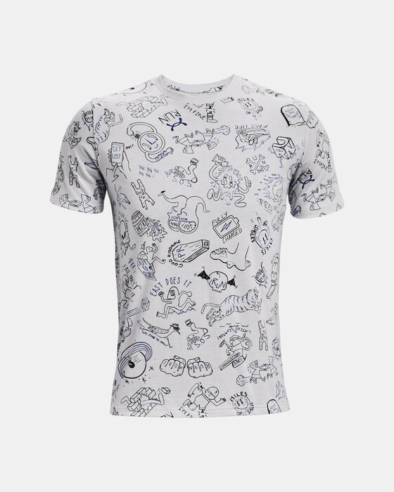 Men's UA Run Your Face Off Print Short Sleeve image number 4
