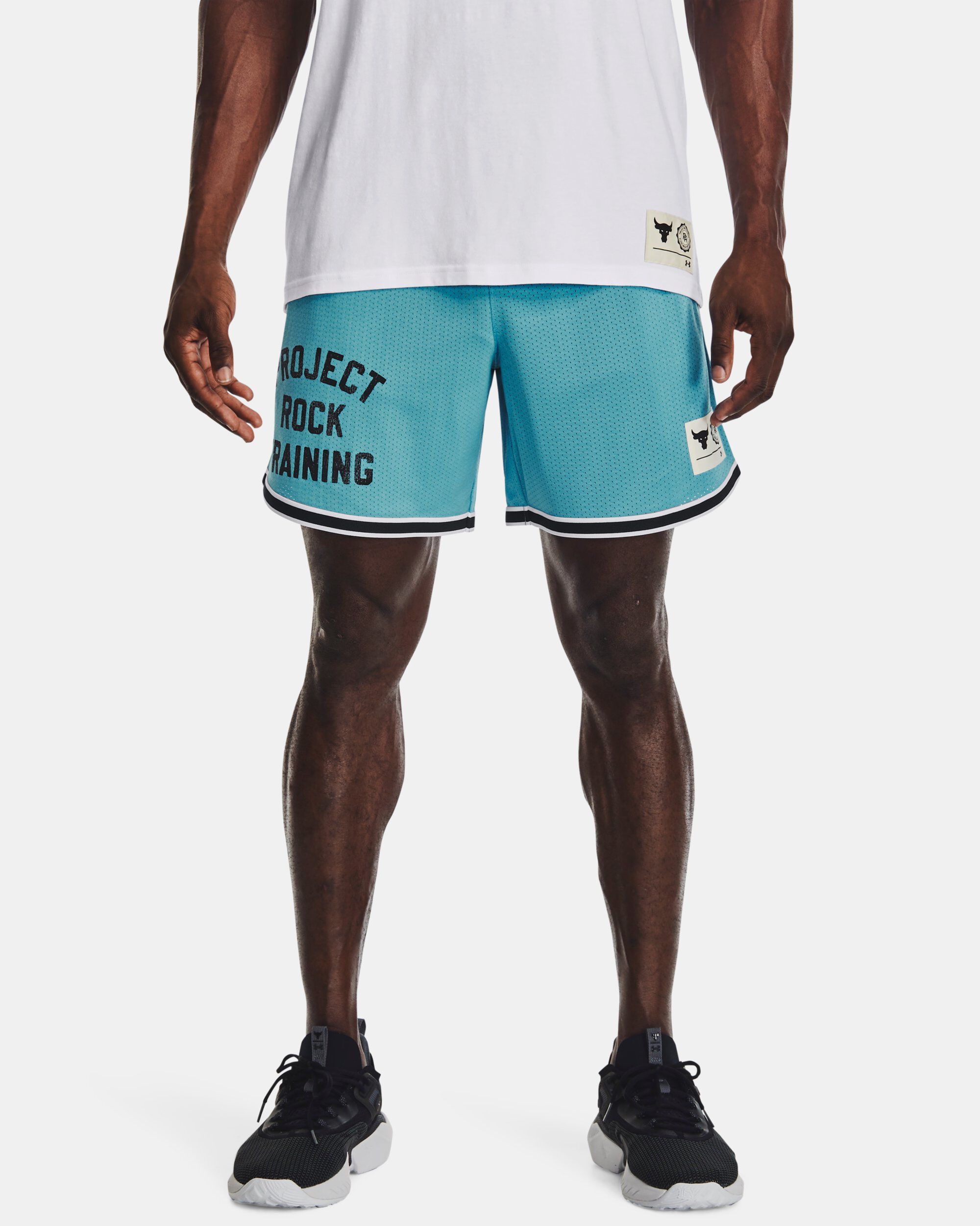 Under Armour Men s Project Rock Penny Mesh Shorts Blue in KSA
