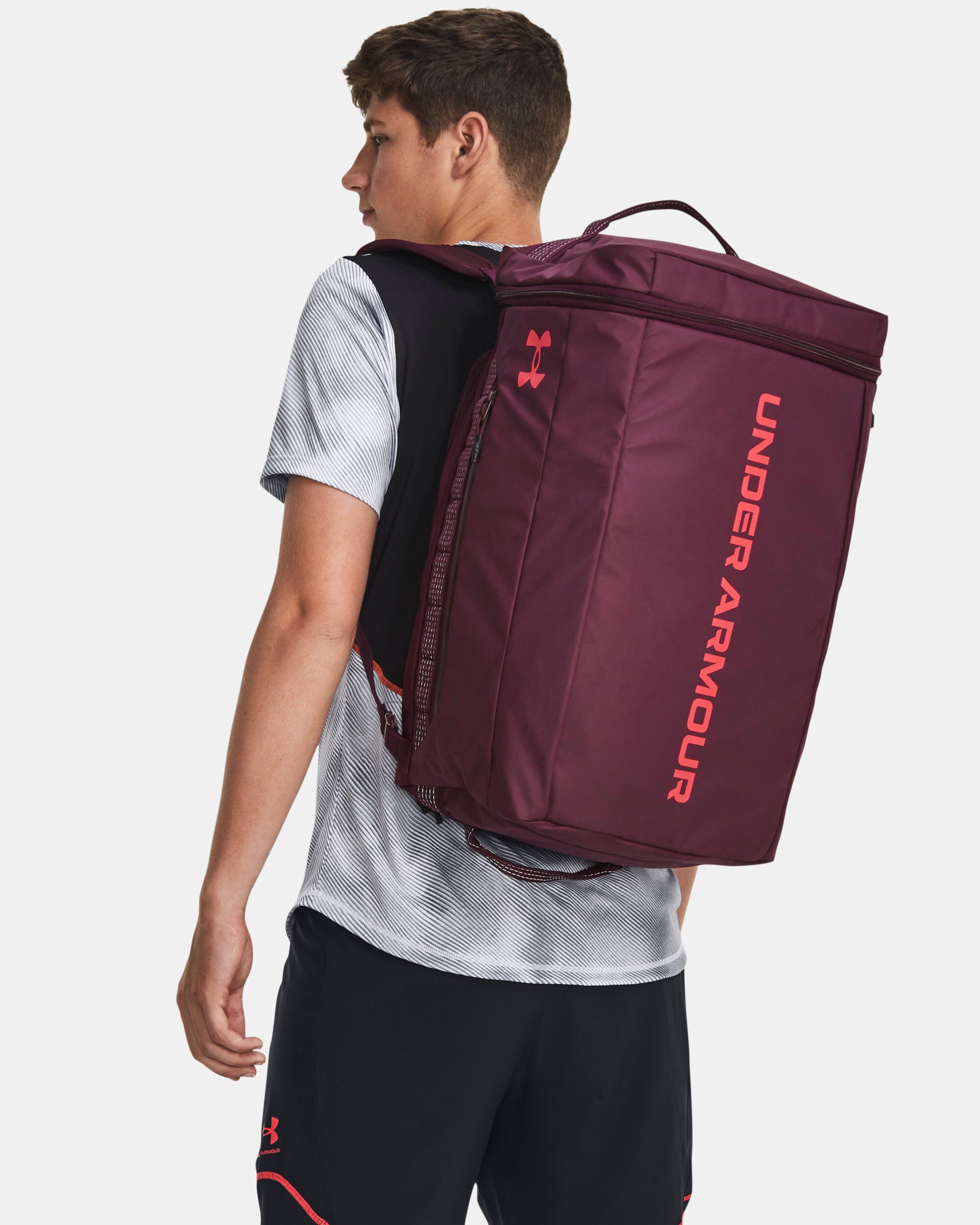 Under Armour UA Triumph CORDURA Duffle Backpack Red in KSA