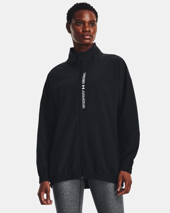 Women's UA Woven Oversized Full-Zip Jacket image number 0