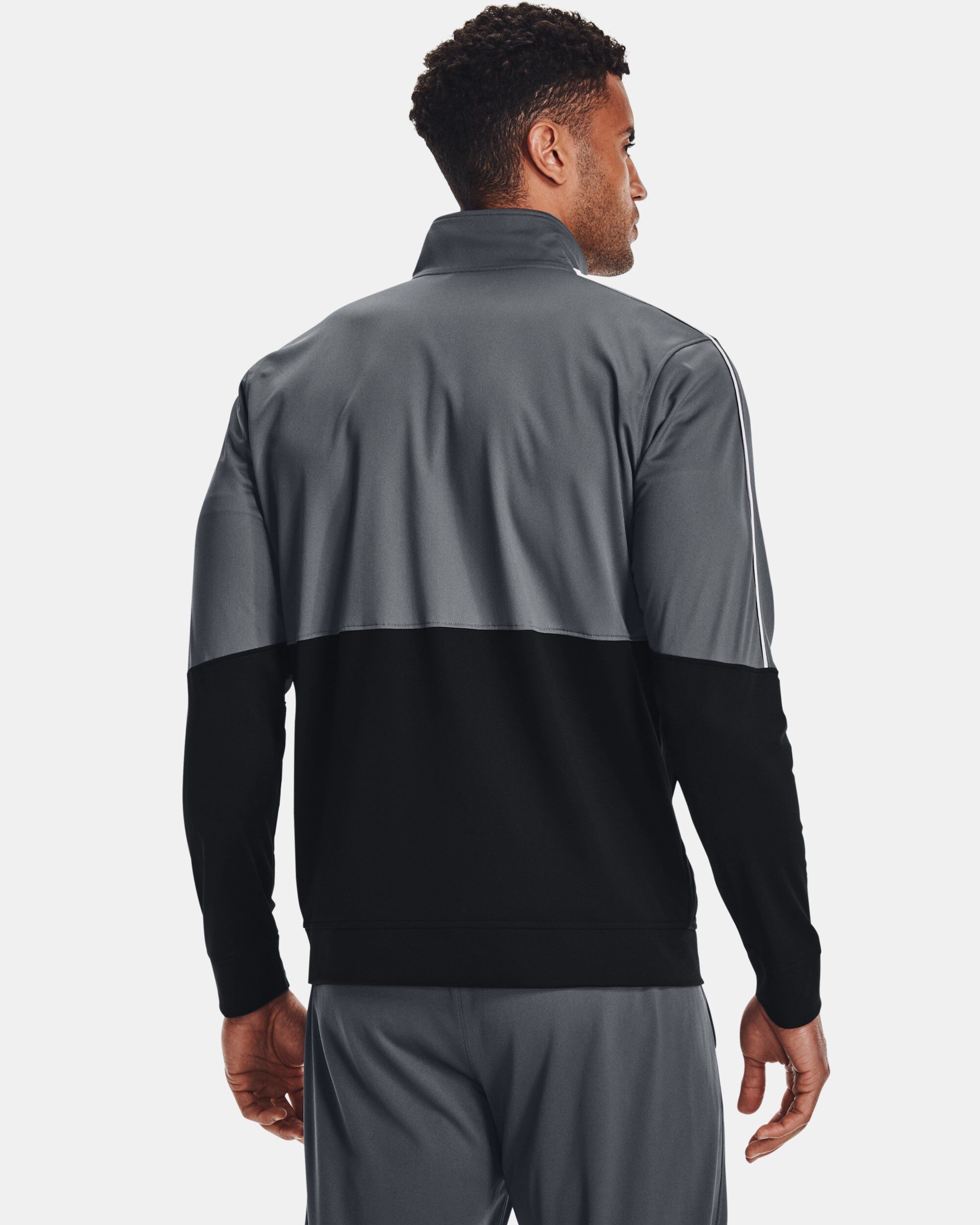 Under armour training pique track jacket in grey outlet