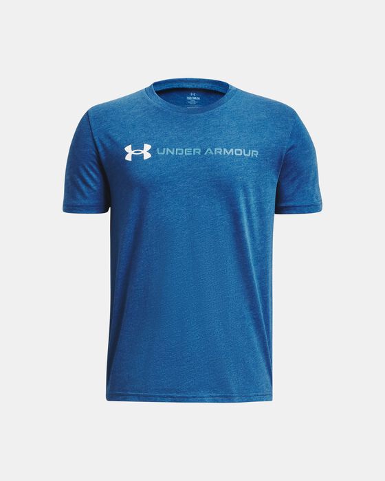 Boys' UA Logo Wordmark Short Sleeve image number 0