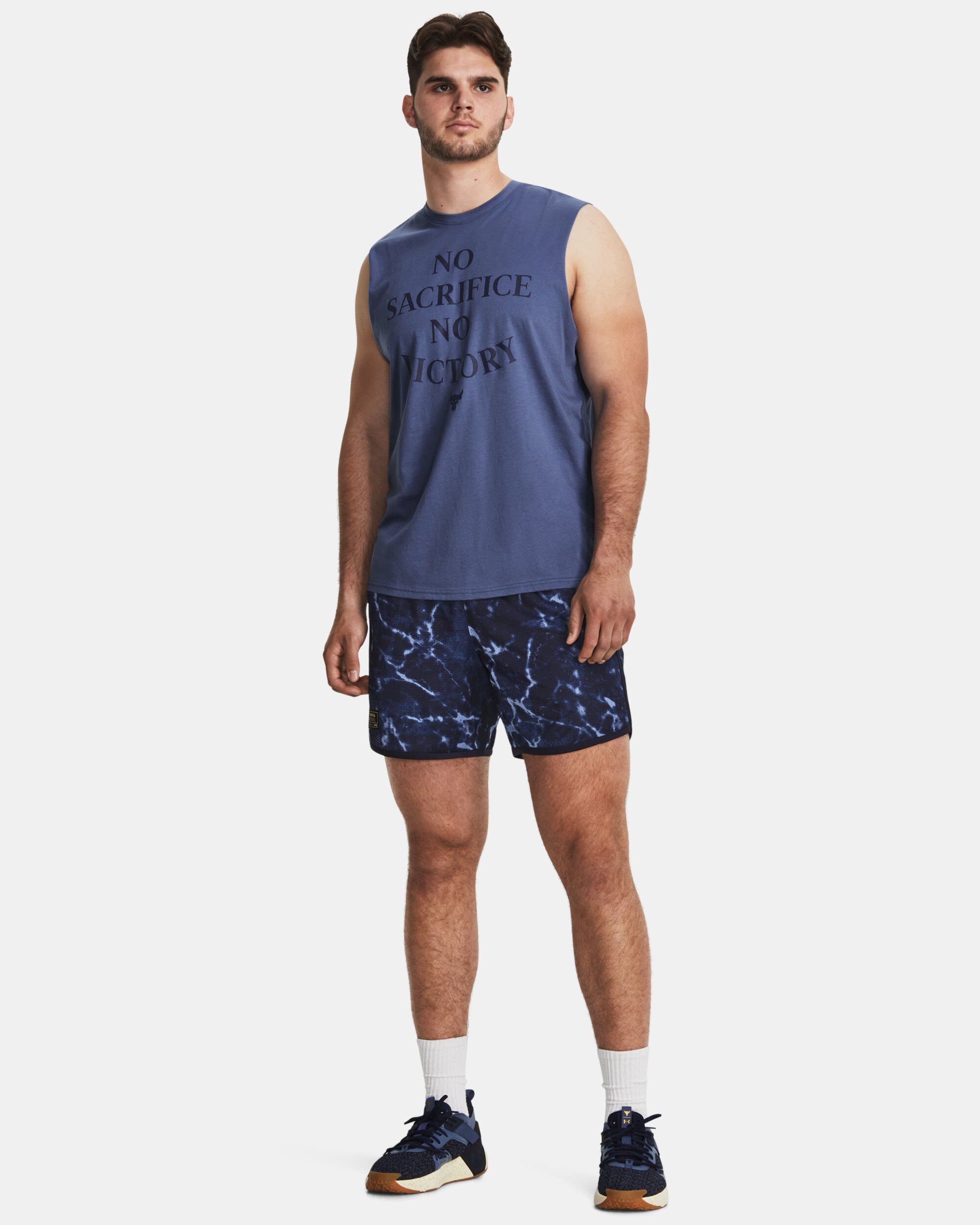 Under Armour Men s Project Rock Show Me Sweat Tank Blue in KSA