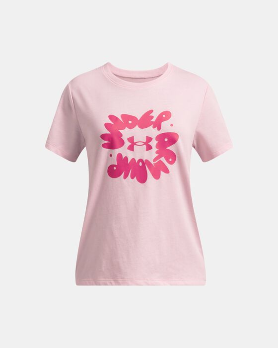 Girls' UA Bubble Wordmark Short Sleeve image number 0