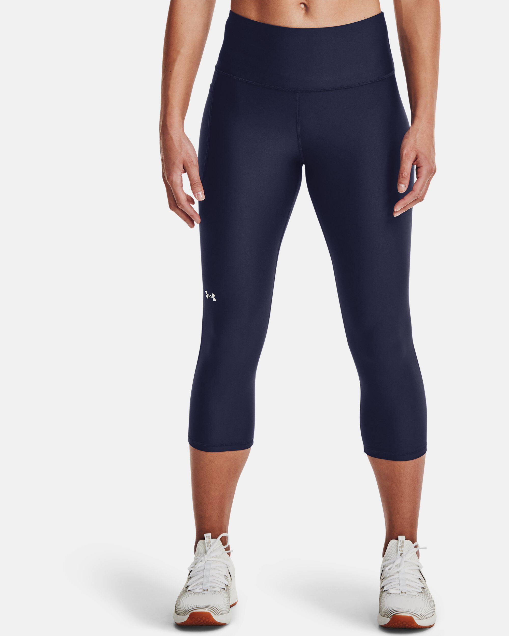 Under Armour Women's HeatGear® Armour No-Slip Waistband Capris Blue in KSA