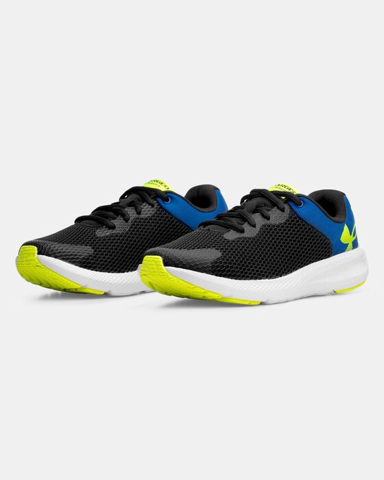 Boys' Grade School UA Charged Pursuit 2 Big Logo Running Shoes image number 8