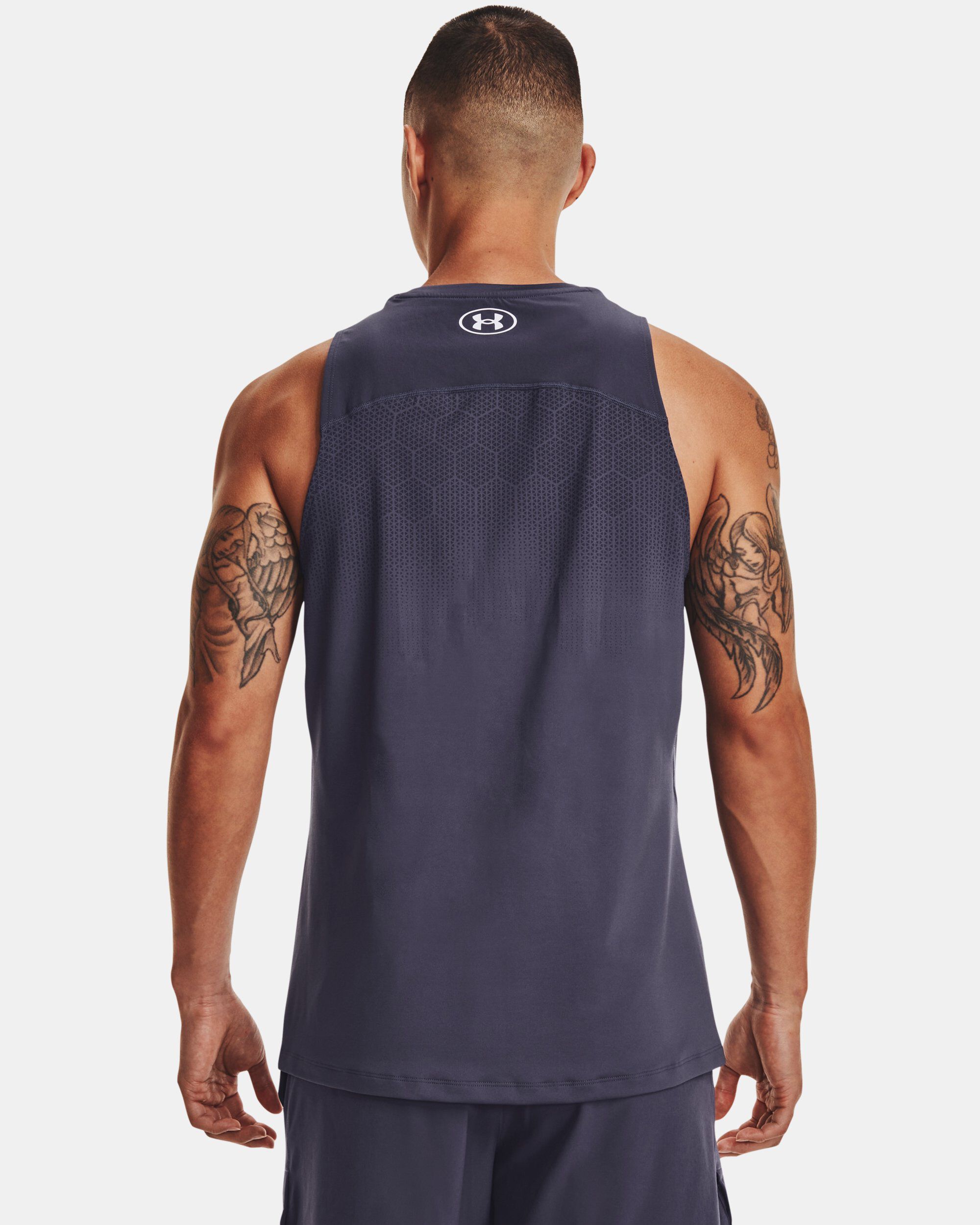 Under Armour Men s Project Rock TurfGear ArmourPrint Tank Purple