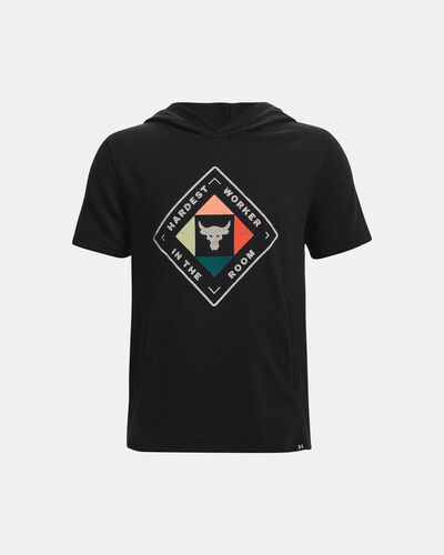 Boys' Project Rock Hardest Worker Short Sleeve Hoodie