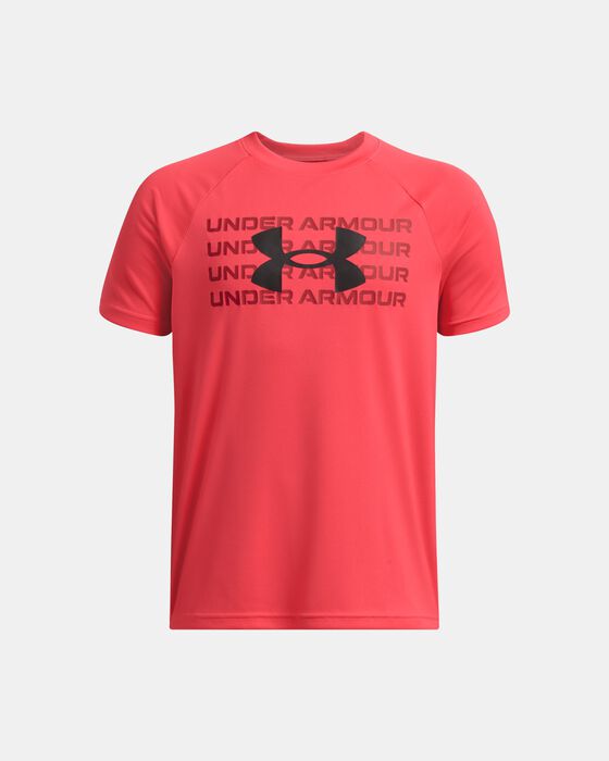 Boys' UA Tech™ Wordmark Logo Short Sleeve image number 0