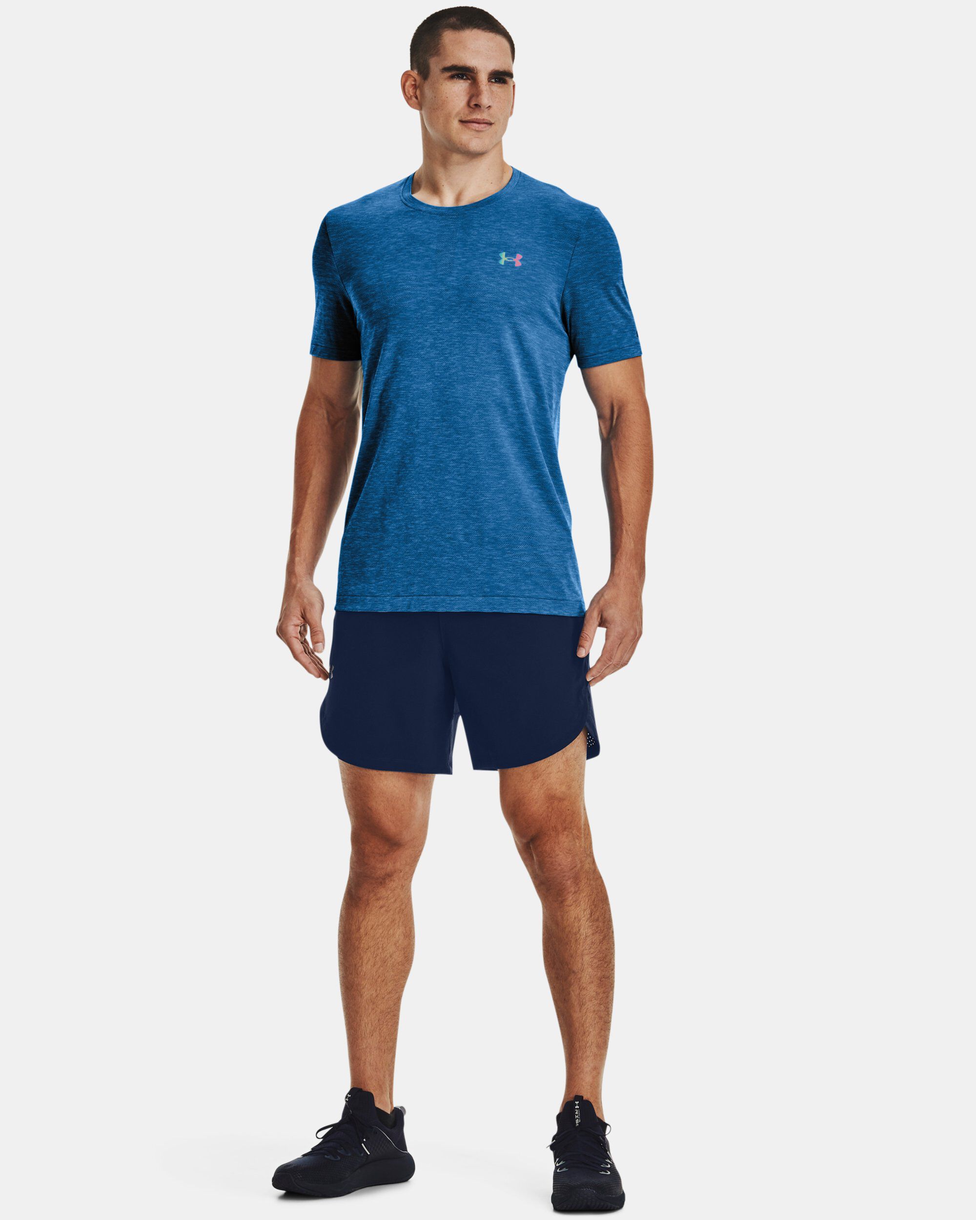Under Armour Men s UA RUSH Seamless GeoSport Short Sleeve Blue in KSA