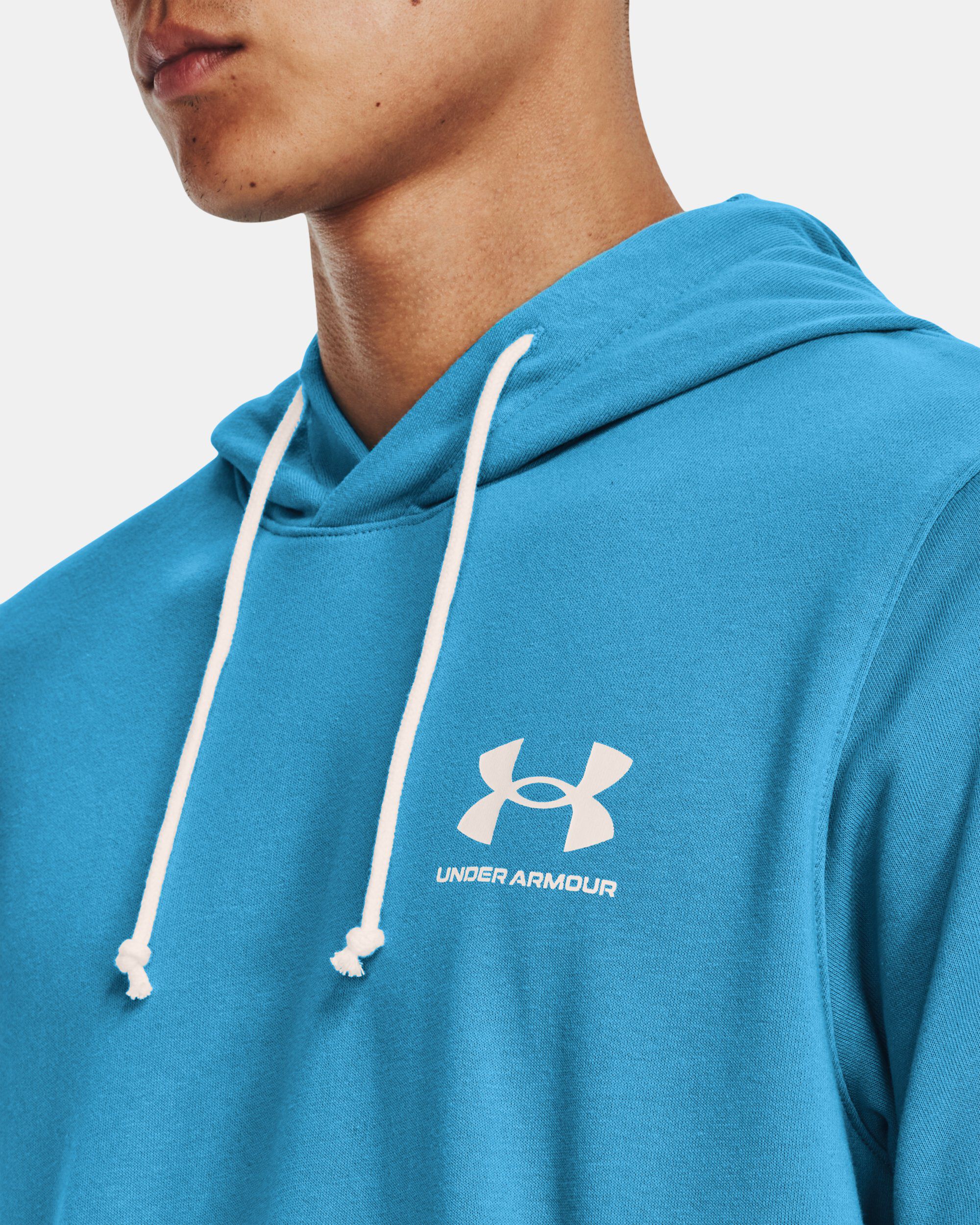 Buy Men s UA Rival Terry Short Sleeve Hoodie Blue in KSA Under Armour