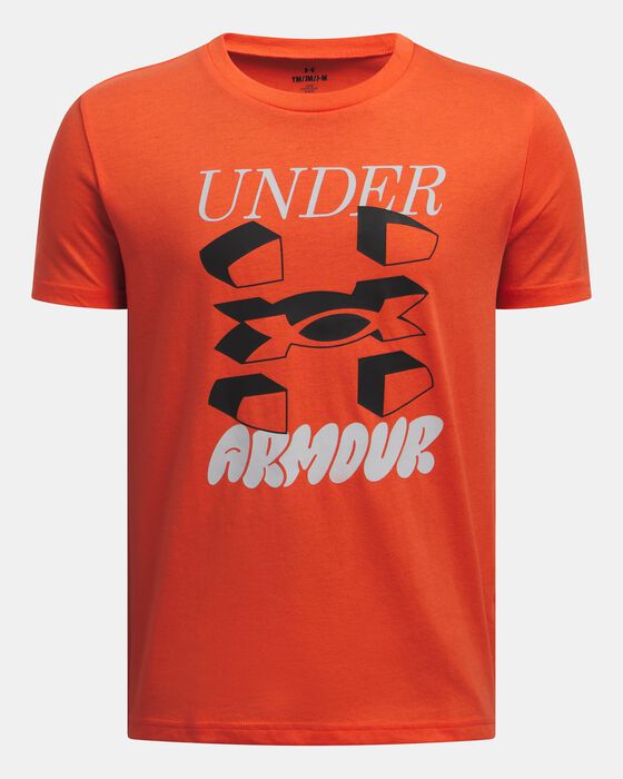 Boys' UA Split Big Logo Short Sleeve Boys' UA Split Big Logo Short Sleeve image number 2