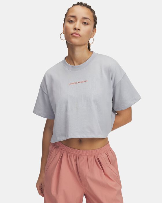 Women's UA Varsity Mix Heavyweight Crop Short Sleeve image number 0