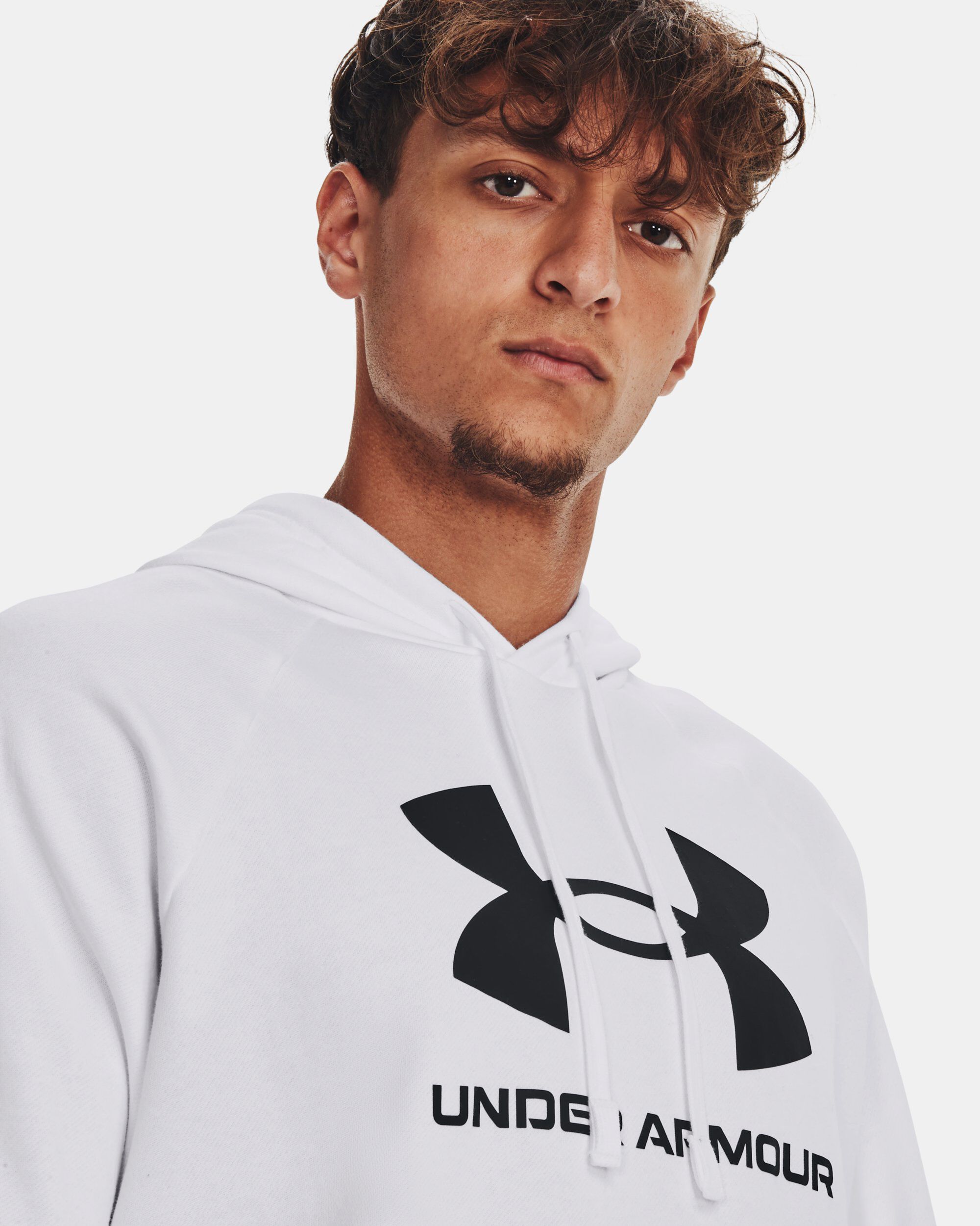 Buy Men s UA Rival Fleece Logo Hoodie White in KSA Under Armour