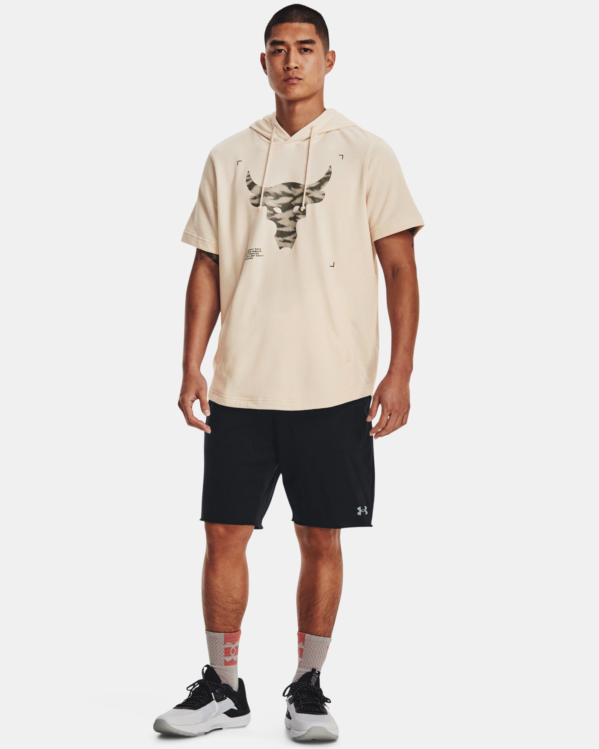 Under armour project rock short sleeve hoodie sales