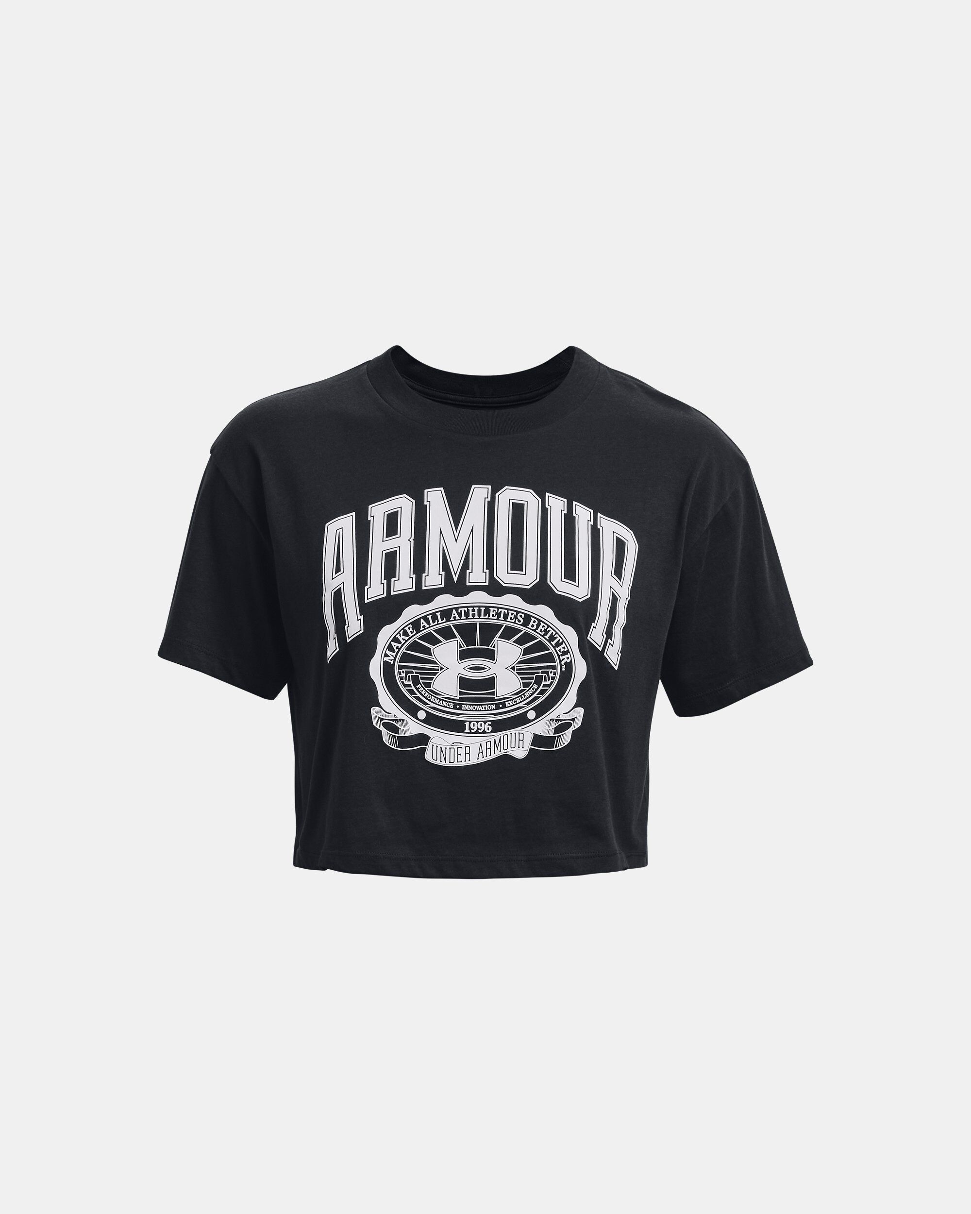 Under Armour Women s UA Collegiate Crop Short Sleeve Black in KSA