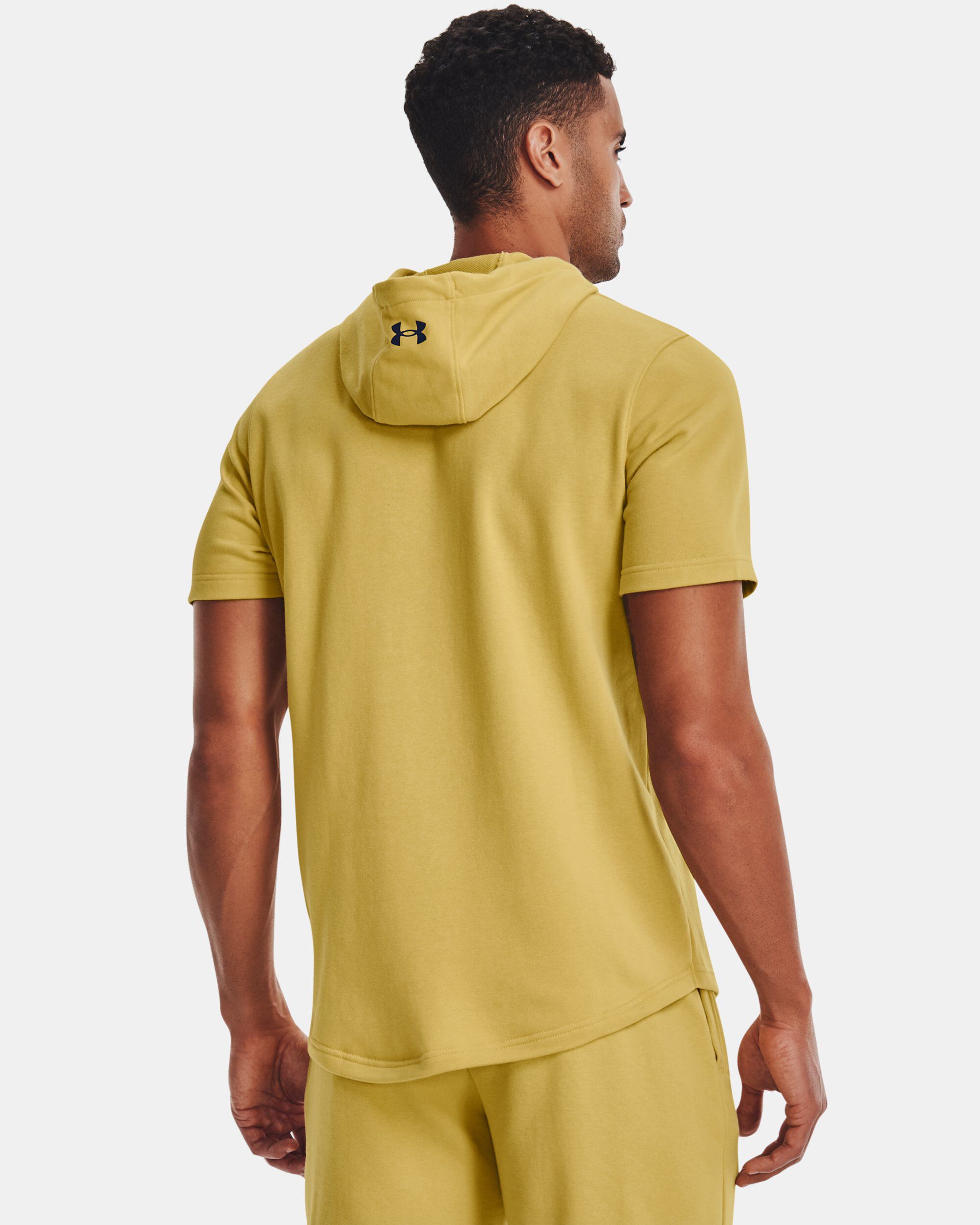 Buy Men s Project Rock Terry Short Sleeve Hoodie Yellow in KSA Under Armour