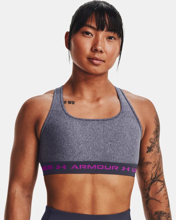 Women's Armour® Mid Crossback Heather Sports Bra image number 0