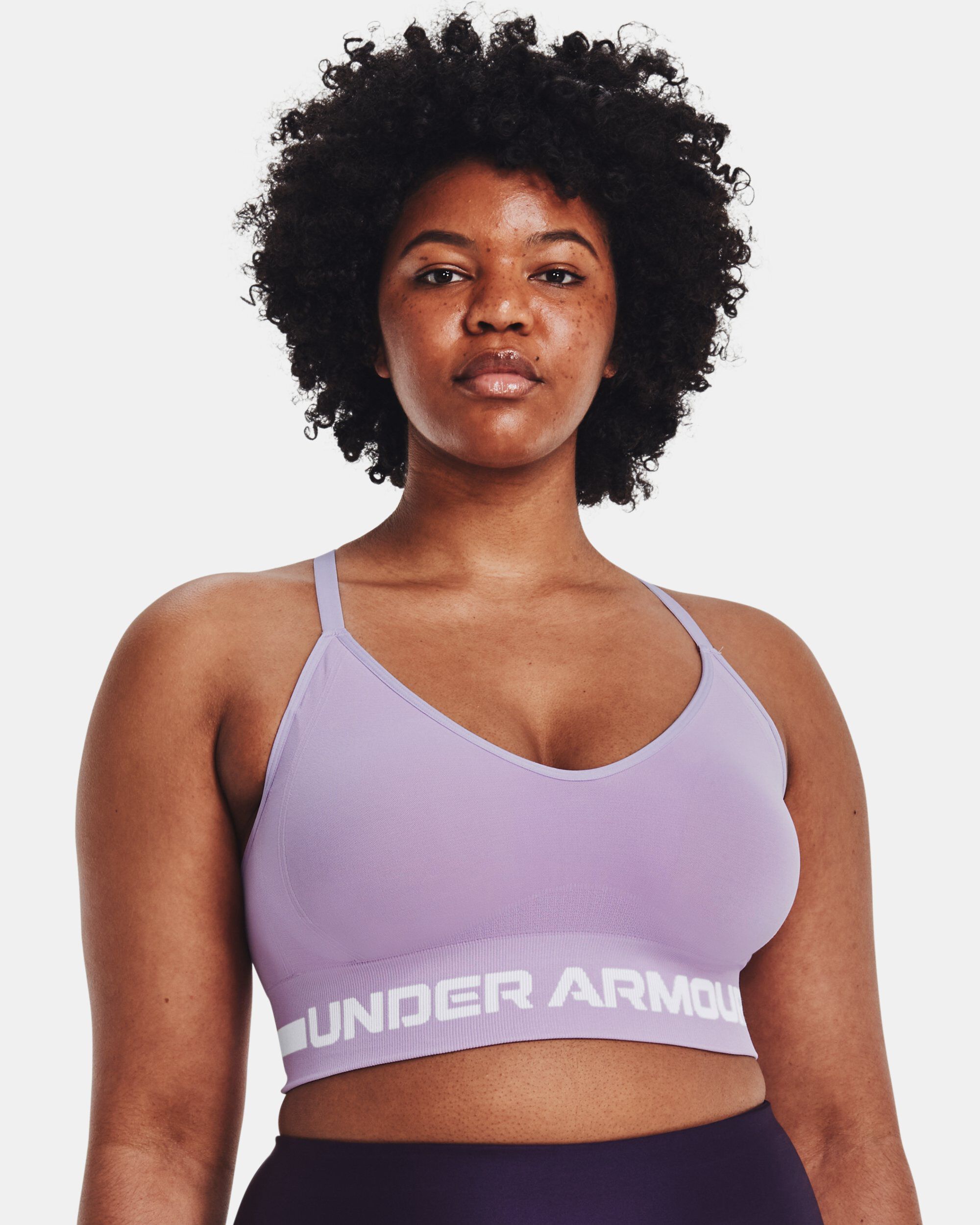 Under Armour Women s UA Seamless Low Long Sports Bra Pink in KSA
