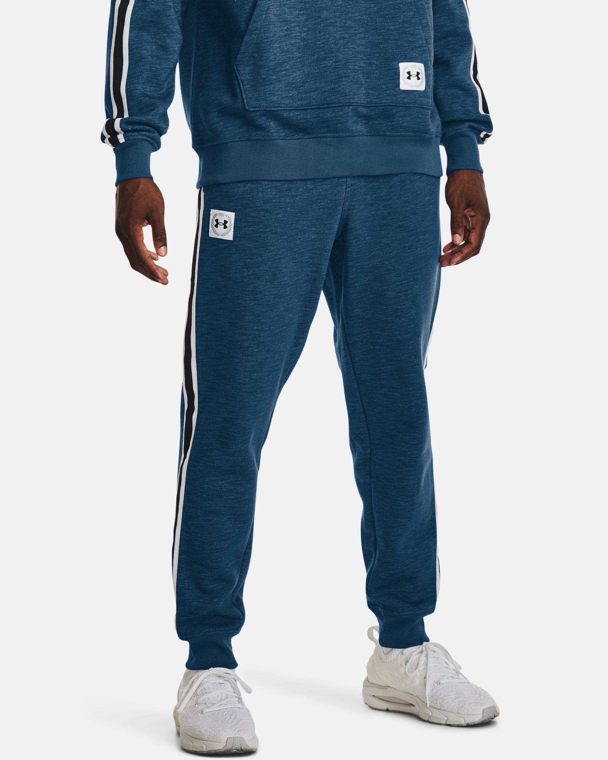 Buy Men s UA Essential Fleece Heritage Joggers Blue in KSA Under Armour