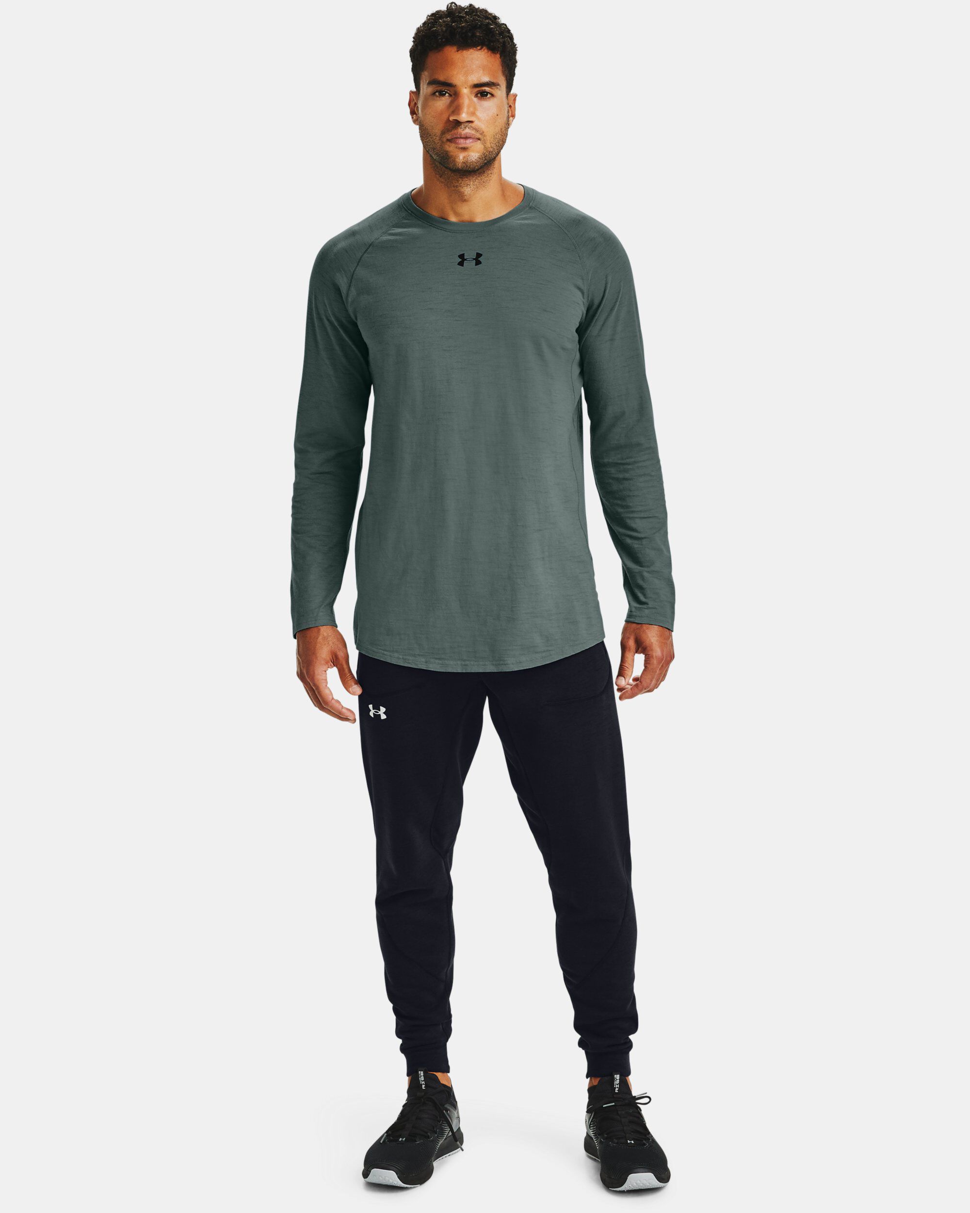 Under Armour Men s Charged Cotton Long Sleeve Blue in KSA