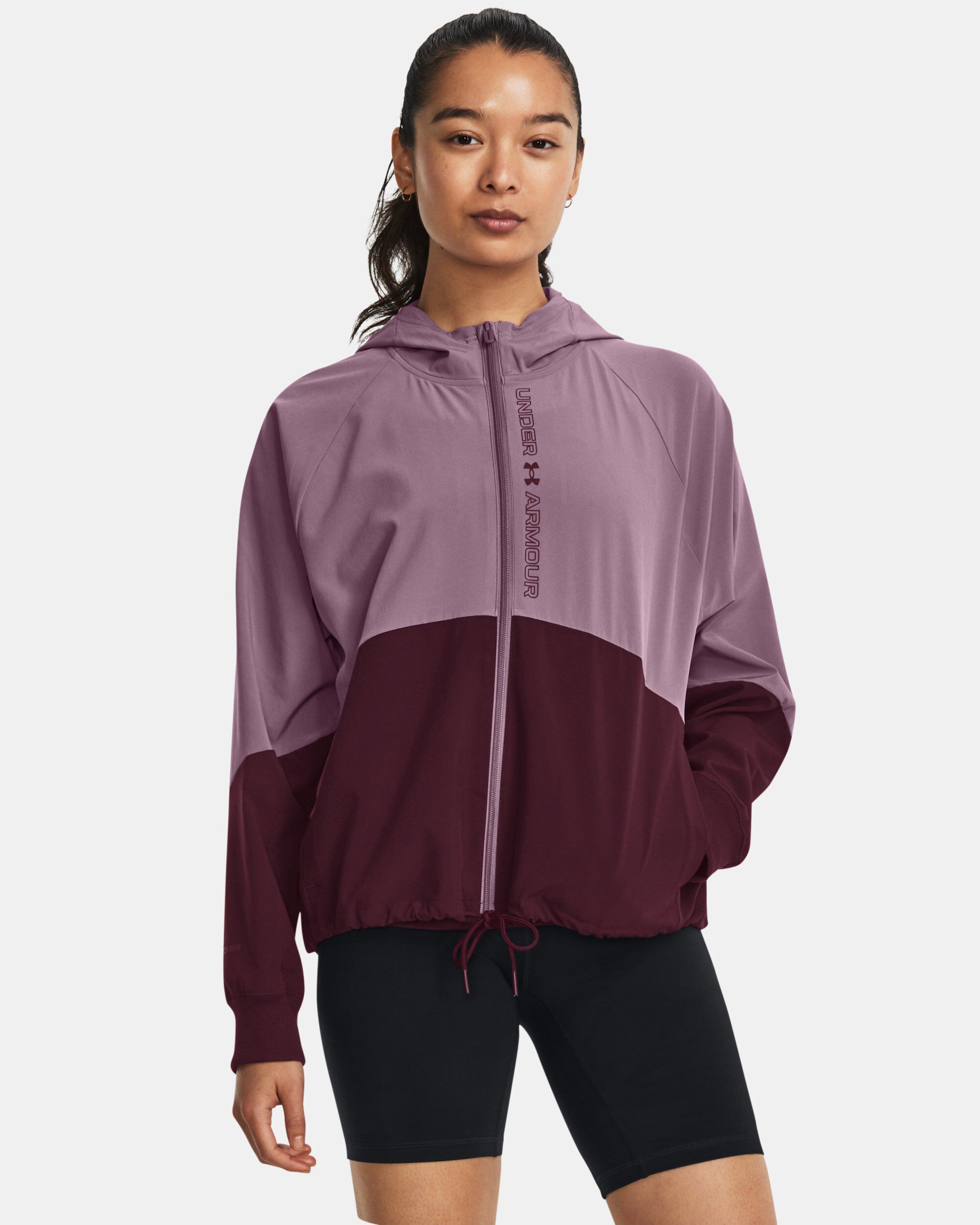 Buy Women s UA Woven Full Zip Jacket Purple in KSA Under Armour