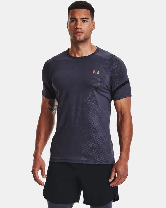  UA Rush Emboss SS, Blue - men's short sleeve t-shirt -  UNDER ARMOUR - 41.62 € - outdoorové oblečení a vybavení shop