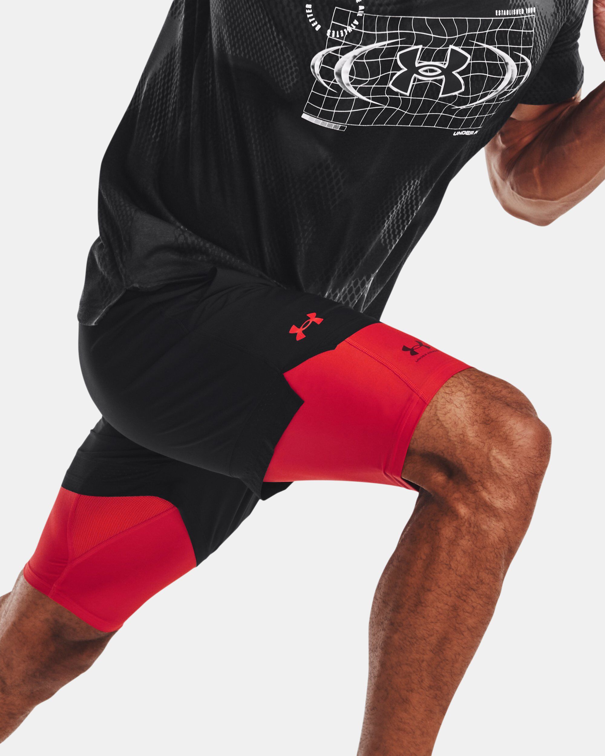 Under armour red compression shorts store