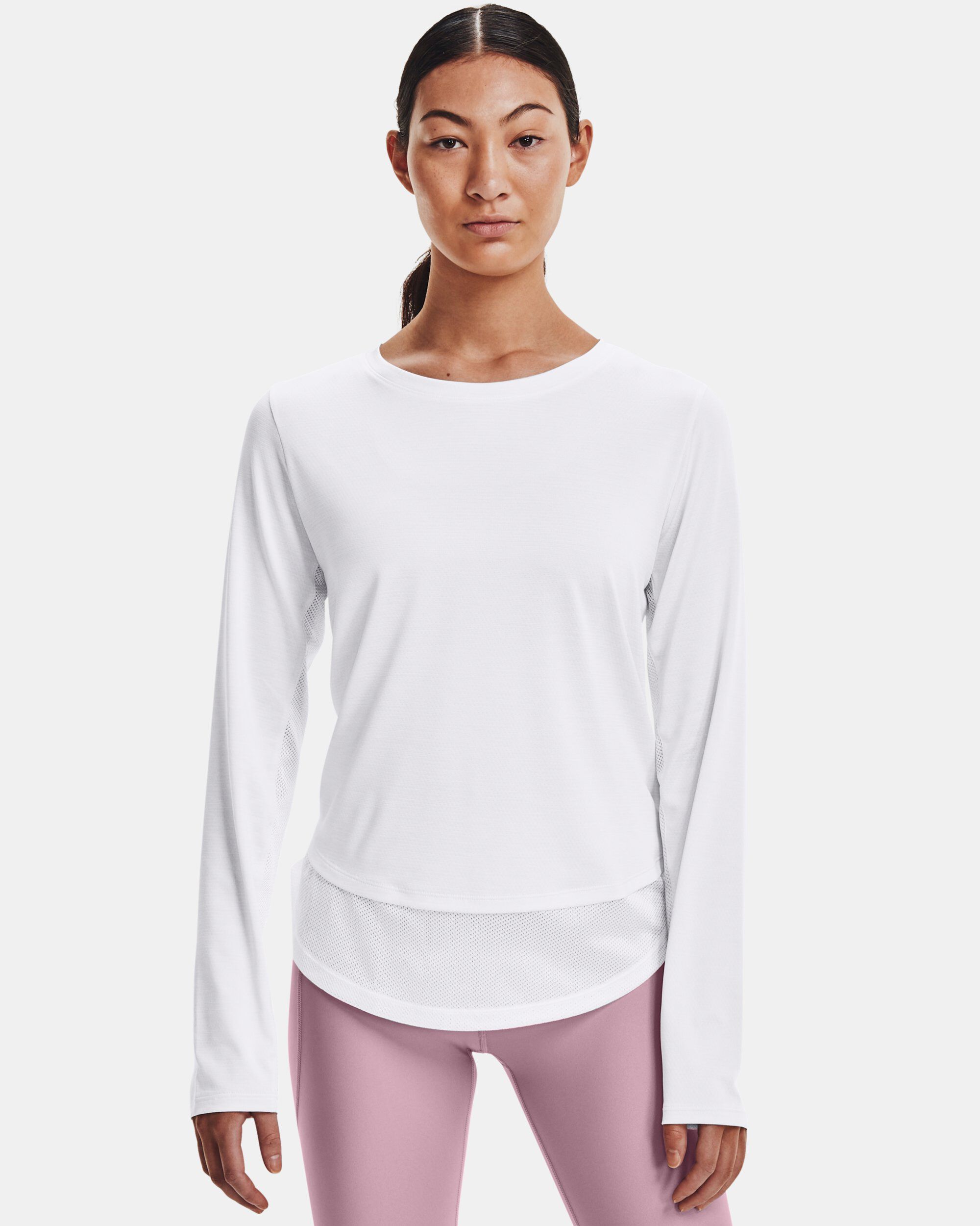 Under armour white long sleeve women's outlet