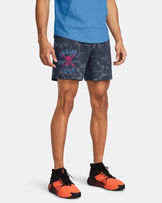 Men's Project Rock Rival Terry Printed Shorts image number 0