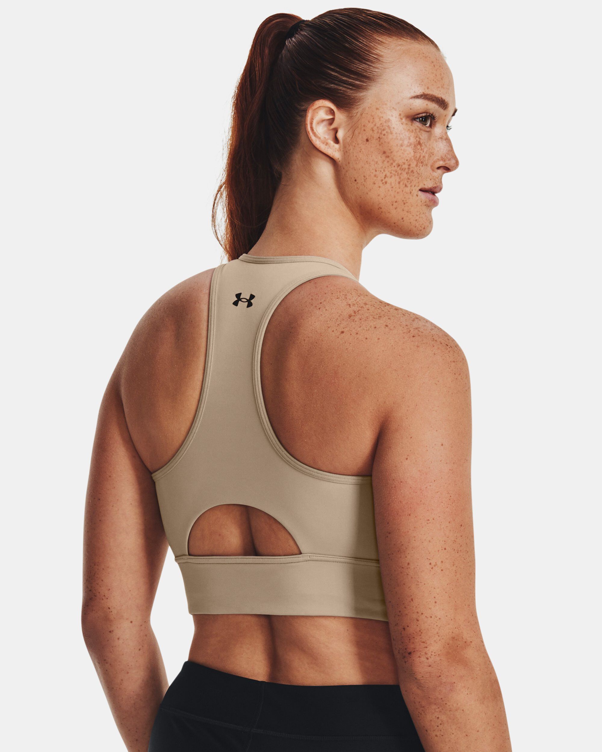 Under Armour Women s UA Meridian Zip Crop Sports Bra Brown in KSA