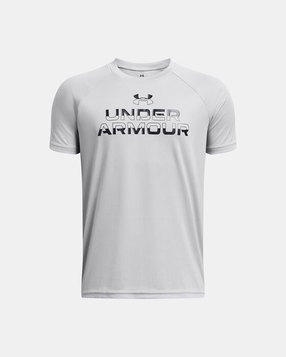 Boys' UA Tech™ Split Wordmark Short Sleeve image number 0