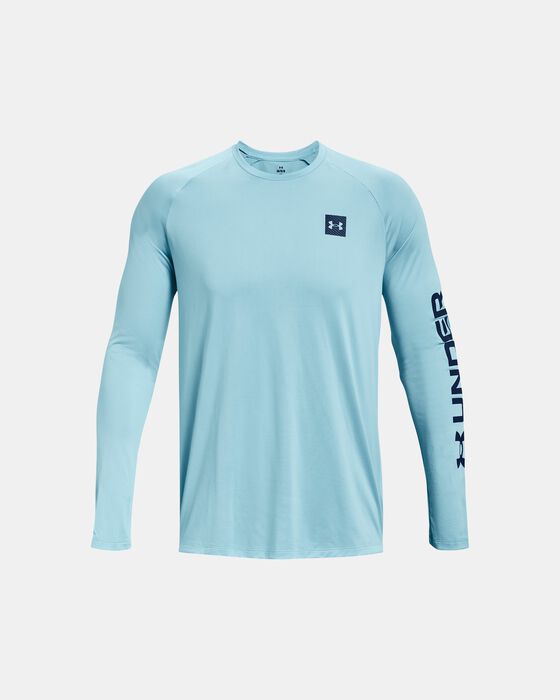 Shop Under Armour UA Tech™ Print Fill Men's Long Sleeve Top Blue