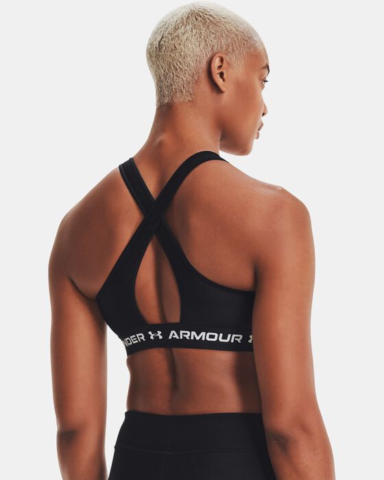 Women's Armour® Mid Crossback Matte/Shine Sports Bra image number 5
