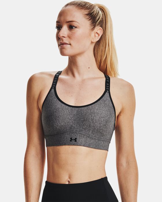 Women's UA Infinity Mid Heather Cover Sports Bra image number 0