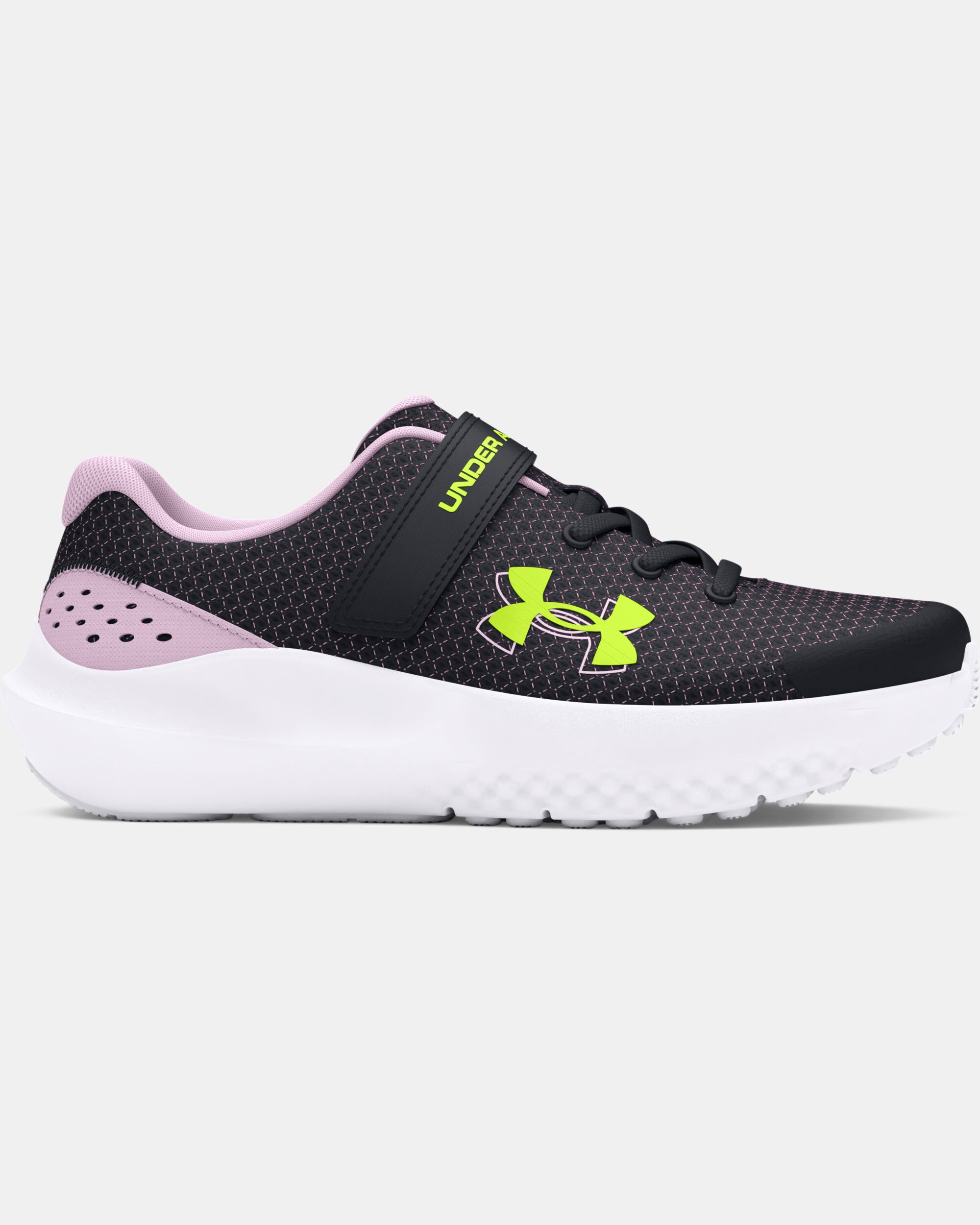 Buy Girls Pre School UA Surge 4 AC Running Shoes Black in KSA Under Armour