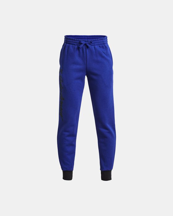 Boys' UA Rival Fleece Script Joggers image number 0