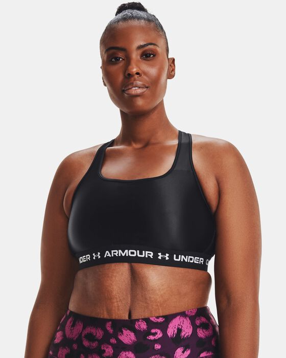 Women's Armour® Mid Crossback Matte/Shine Sports Bra image number 3