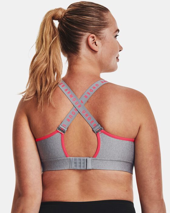 Women's UA Infinity Mid Heather Cover Sports Bra image number 7