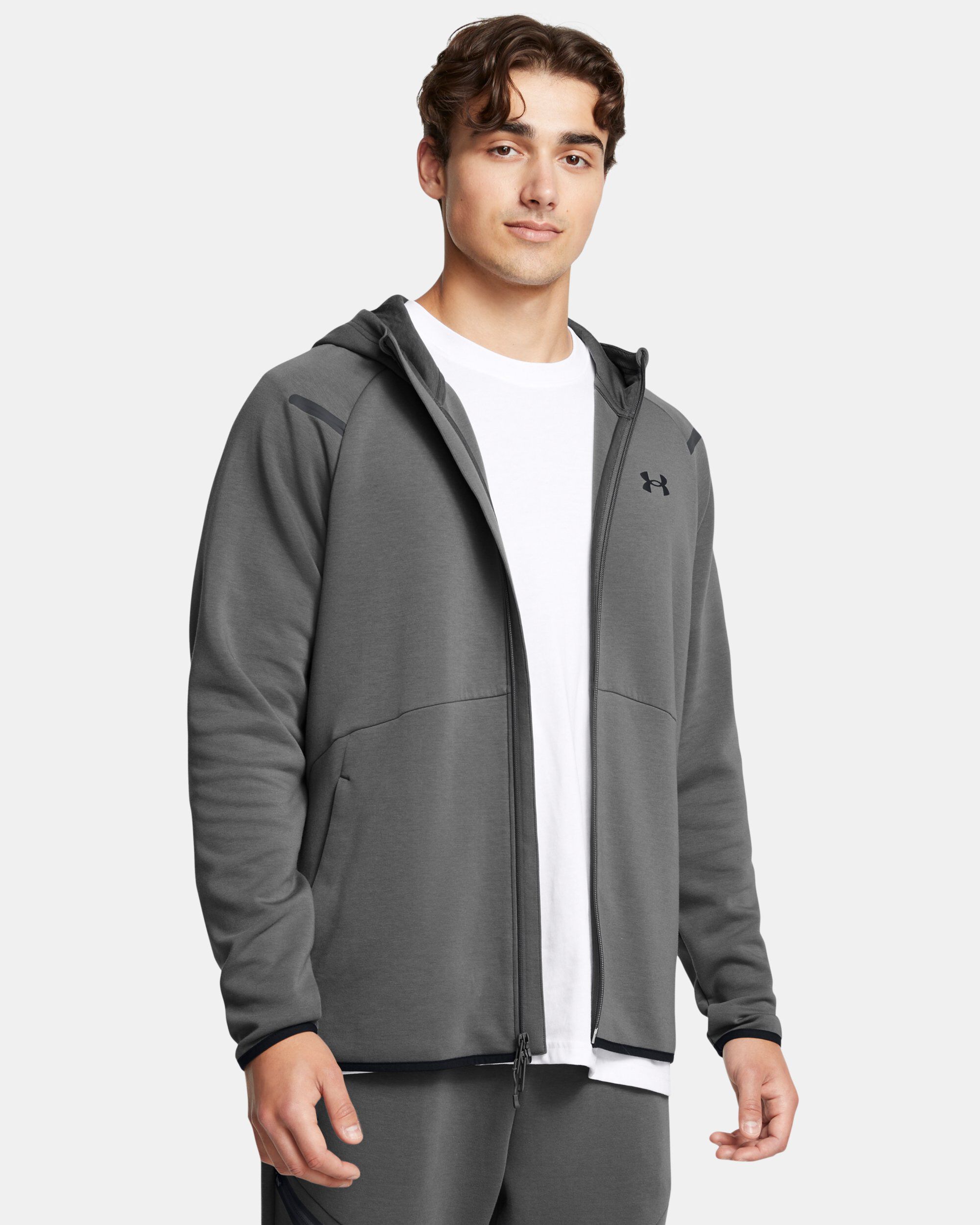 Buy Men s UA Unstoppable Fleece Full Zip Hoodie Grey in KSA Under Armour